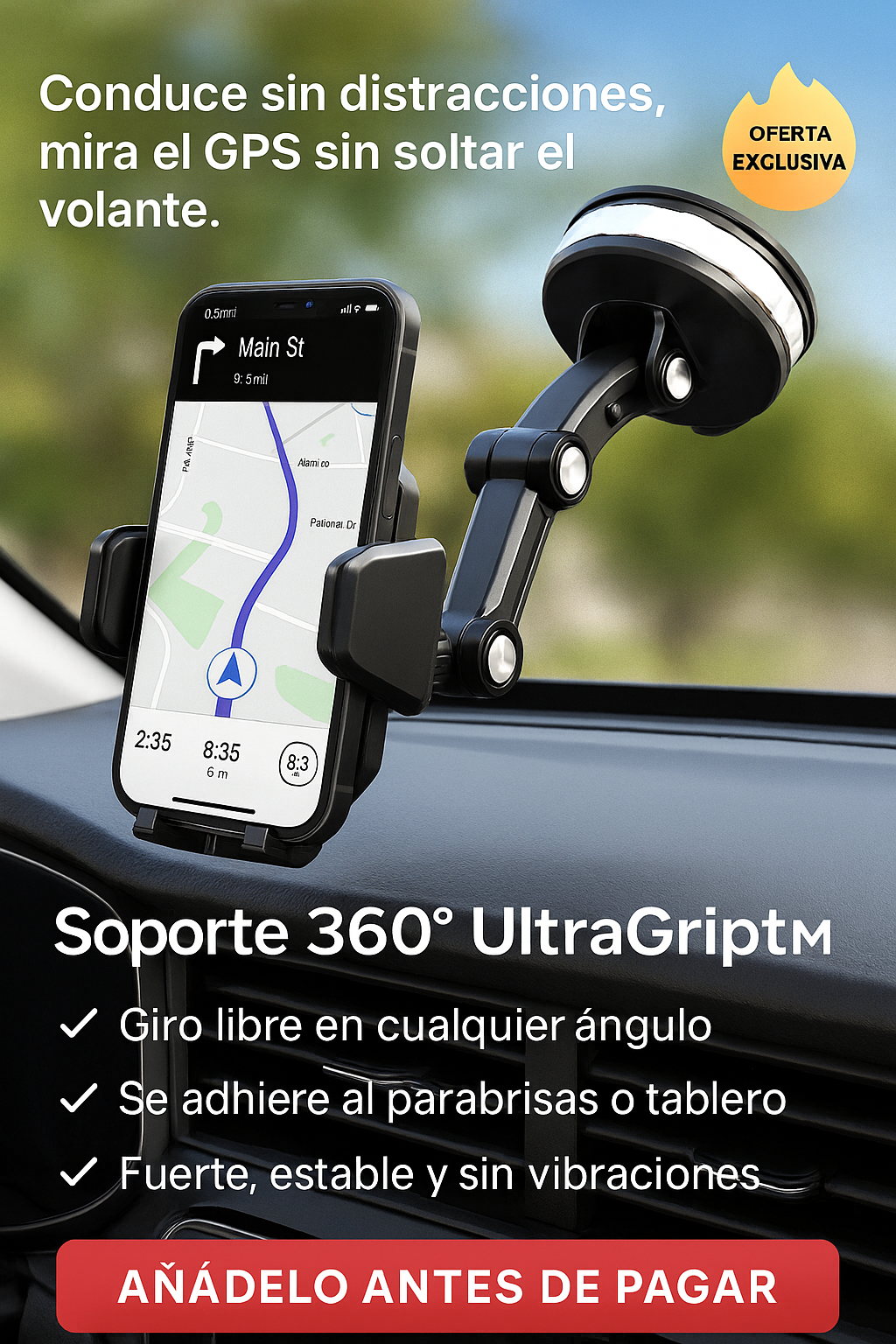 SpinMount: Soporte Celular 360° para Auto