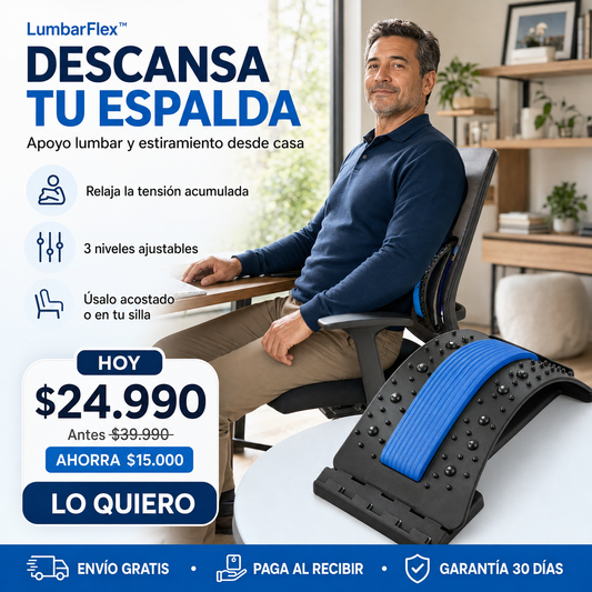 LumbarFlex™:Dale a tu espalda el descanso que necesita en solo 5 a 10 minutos al día