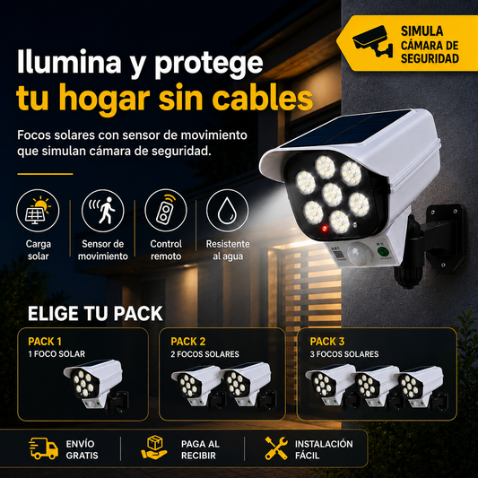 SolarCam Protect™:  Foco Solar tipo Cámara con Sensor