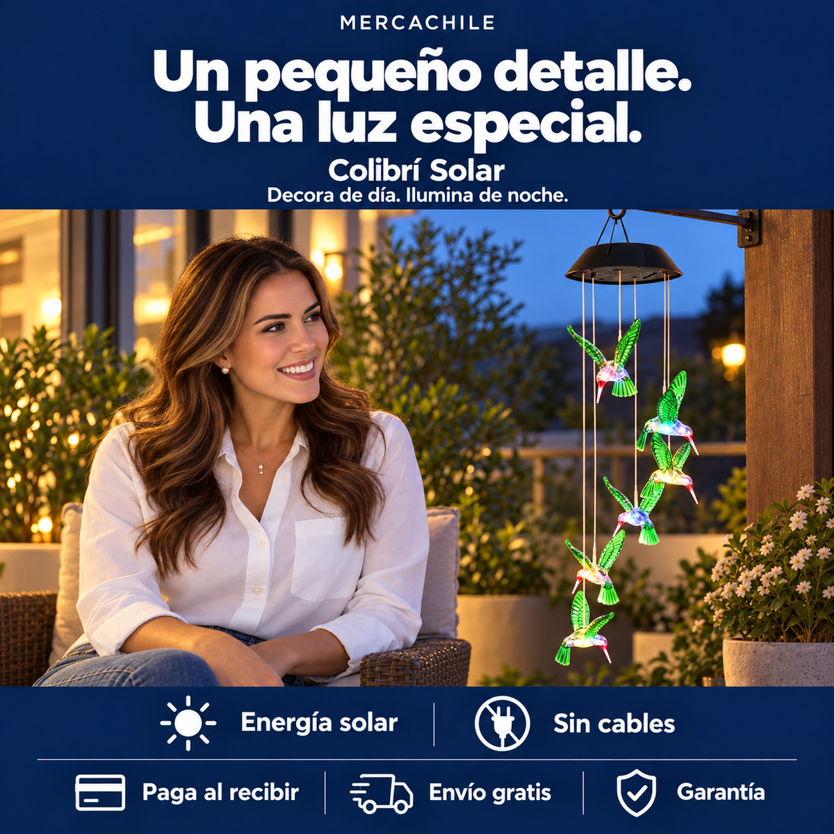 Colibrí Decorativo Solar: Ese rincón de tu casa merece un toque de magia.