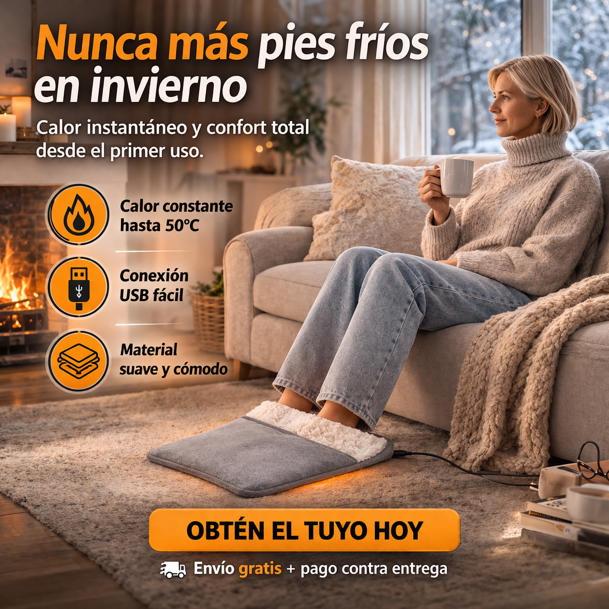 Dile adiós a los pies helados en minutos — sin estufas ni gastar de más en calefacción con  ThermaFeet™ Pro
