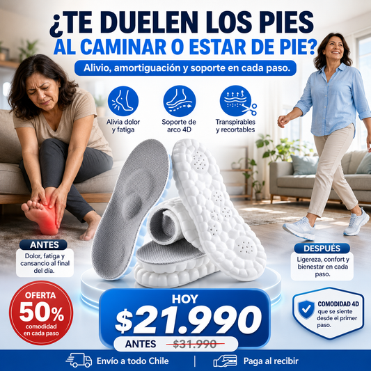 Plantillas Comfort 4D - Más comodidad y descanso para tus pies todos los días