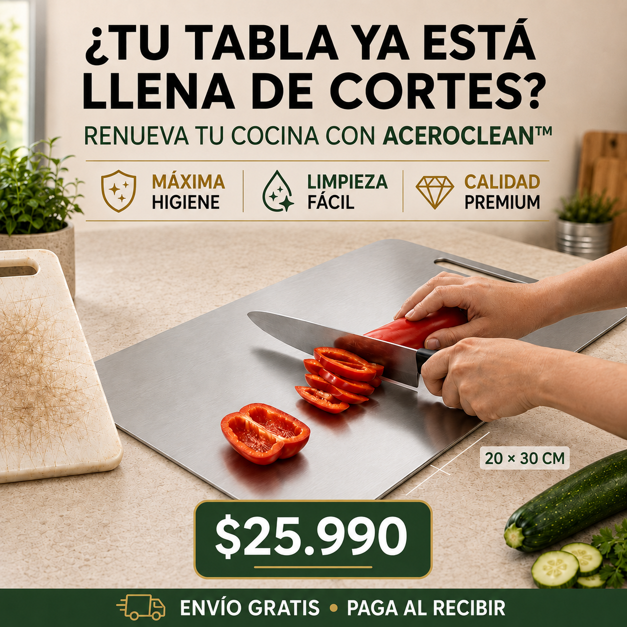 ¿Todavía preparas tus alimentos sobre una tabla rayada y difícil de limpiar?