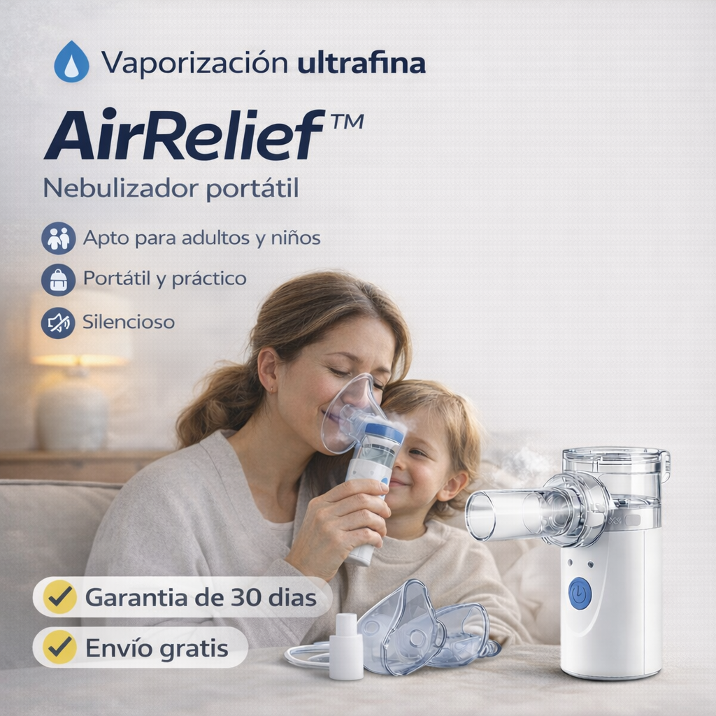 AirRelief™ Nebulizador Portátil de Niebla Ultra Fina