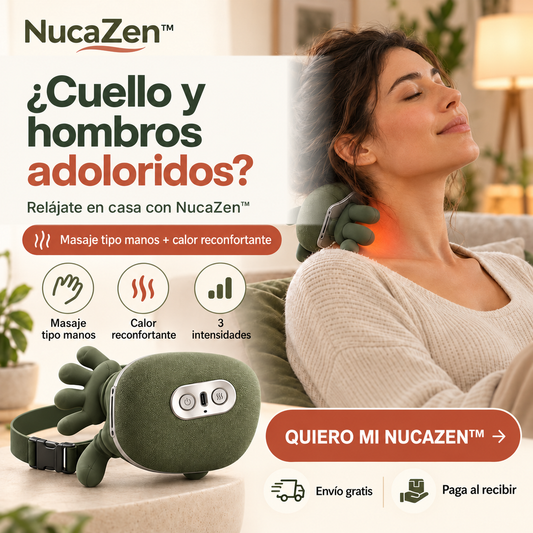 NucaZen™ | Masajeador Shiatsu Espalda Manos con Calor y 3 Intensidades