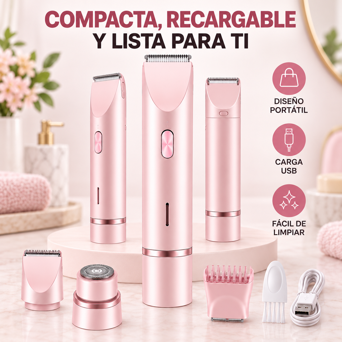 Suavéa 2 en 1™ : Rasuradora femenina para una piel suave, cómoda y cuidada.